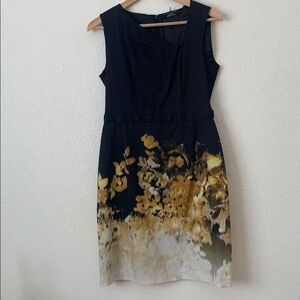 Elie Tahari Black & Gold Party Dress, Small